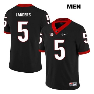 Men's Georgia Bulldogs NCAA #5 Matt Landers Nike Stitched Black Legend Authentic College Football Jersey QUS3354WV